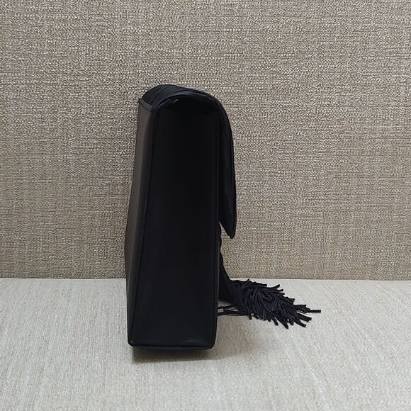 Vintage Sears Black Tassel Evening Shoulder Bag Clutch NWT - Picture 3 of 9